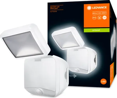 Zdjęcie produktu dla Osram Battery LED, Oświetlenie zewnętrzne punktowe, Biały, Kopolimer akrylonitrylo-butadieno-styrenowy (ABS), IP54, III, Montaż naścienny