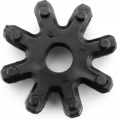 A black steering column coupling is shown against a white background.