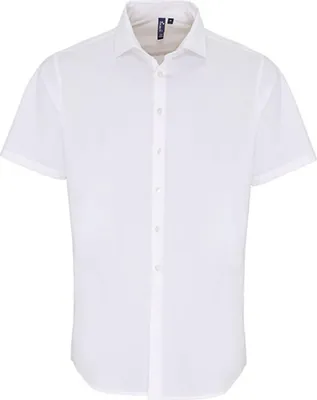 Image de Premier Workwear MenŽs Stretch Fit Poplin Short Sleeve Coton Shirt