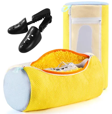 Schuhwaschtasche 3-in-1, 2 Stück, Gelb, 39x19 cm