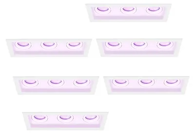 Produktbild von Ledvion 6er Set LED Einbaustrahler Weiss 4.9W RGB CCT dimmbar
