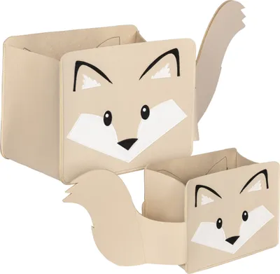 Produktbild von ONVAYA® Filz-Aufbewahrungsbox | 2er Set | Fuchs | Große Box (16 l) und kleine Box (7,5 l) | aus robustem Filz | vielfältig einsetzbar