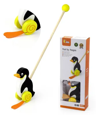 Produktbild von Viga Toys Drücker aus Holz, Pinguin
