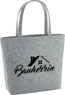 Produktbild von Huuraa Filzshopper Bauherrin 22 Liter Grey Melange Filztasche Geschenkidee