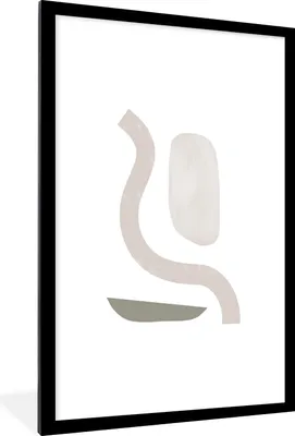 Produktbild von MuchoWow® Gerahmtes Poster Pastell - Minimalismus - Gestaltung 60x90 cm - Poster mit Schwarzem Bilderrahmen Wandposter Rahmen Foto Bilder - Dekoration - Wandposter Wohnzimmer - Hochwertig