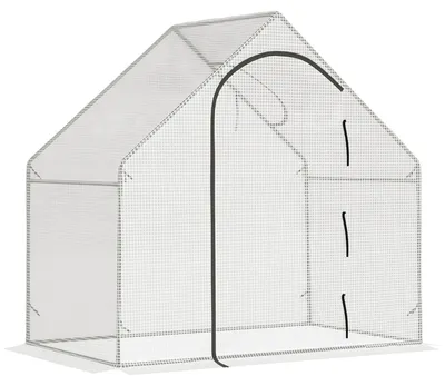 Produktbild von Gewächshaus, begehbar, 1,80 x 1,00 x 1,68 m, Foliengewächshaus, robuste Plane, Weiß