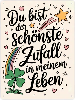 Produktbild von Du bist der schönste Zufall in meinem Leben Metallschild XXL in 28x38 cm