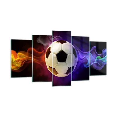 Produktbild von Bilder auf glas - Abstrakt ball flamme fußball - 160x85cm - Glasbilder - Wandbilder - Kunstdruck - zum Aufhängen bereit - Wanddekoration aus Glas - Glas Bilder - Wandbild auf Glas - GEA160x85-2111