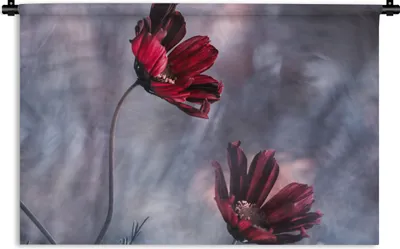 Produktbild von MuchoWow® Wandteppich Wandbehang Blumen - Rot - Pflanzen - Natur 120x80 cm Tapisserie Dekoration Wandtuch - Wanddekorationen - Wandtücher
