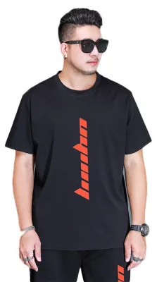 Imagen del producto de Camiseta de algodón de corte holgado para hombre, cuello redondo