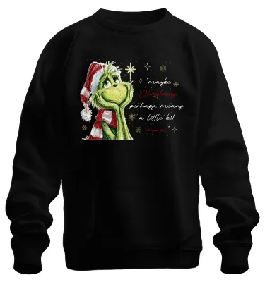 Produktbild von Grinch Santa Weihnachten maybe Christmas means a little bit Sweatshirt Pullover, Schwarz, L