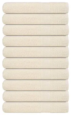 Image de vidaXL Serviettes FROGN, lot de 10, couleur crème, 100 x 200 cm, 360 g/m²
