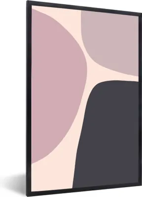 Produktbild von MuchoWow® Gerahmtes Poster Pastell - Gestaltung - Minimalismus 60x90 cm - Poster mit Schwarzem Bilderrahmen Wandposter Rahmen Foto Bilder - Kunst