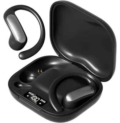 Produktbild von Sport Kopfhörer Bluetooth mit Ohrbügel, 32h Laufzeit, kabellos In Ear, sicherer Halt, Stereo Sound, für Joggen, Fitness & Gym