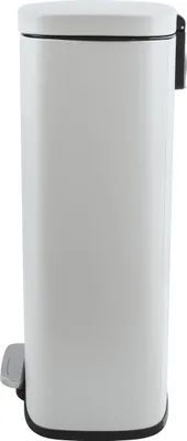 Produktbild von Spirella Abfalleimer 30 Liter Edelstahl mit Absenkautomatik und Inneneimer "Akira" Küche Mülleimer Softclose Abfalleimer weiß matt