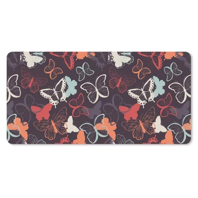 Produktbild von MuchoWow® Schreibtischunterlage Schmetterlinge - Muster - Abstrakt 80x40 cm - XXL Mauspad - Gaming Mauspad