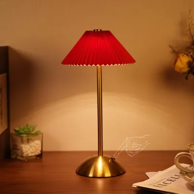 LED-Tischlampe Touch-Dimmer 3 Farben Metall 30 cm Rot