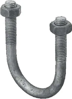 Produktbild von Bügelschraube / Rundbügel M8, 1/2" (21,3 mm), feuerverzinkt, inkl. Muttern