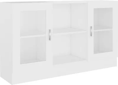 Produktbild von vidaXL Vitrinenschrank Weiß 120x30,5x70 cm Holzwerkstoff