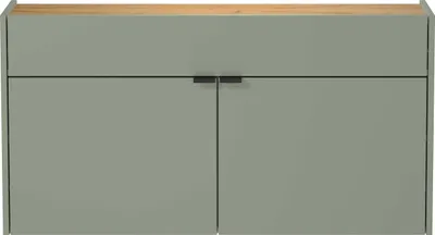 Image de Console Amika 2 portes et 1 tiroir suspendu - Chêne vert sauge