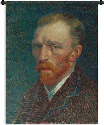 Produktbild von MuchoWow® Wandteppich Wandbehang Selbstporträt - Vincent van Gogh 60x80 cm Tapisserie Dekoration Wandtuch - Decke - Wandtücher - Wohne
