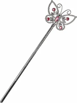 Produktbild von Glitzernder Feen-Zauberstab mit Schmetterling Kostüm-Accessoire rosa 33cm -