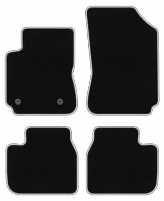 Immagine prodotto di Tappetini in moquette per Citroen C4 Cactus II 2018- (crossover) – set 4 pezzi, nero/argento, su misura – Wielganizator CARLUX