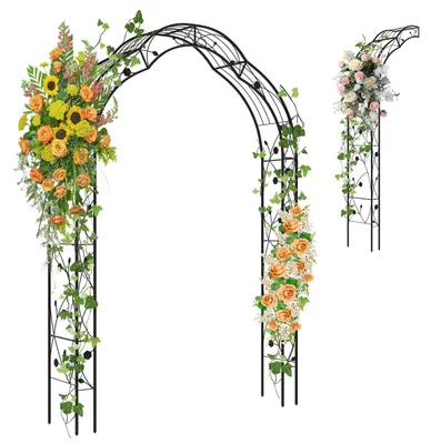 Produktbild von Rosenbogen – Gartenbogen – Rankbogen – Pflanzenbogen – Rankhilfe – Schwarz, Metall – 150 x 40,5 x 251,5 cm