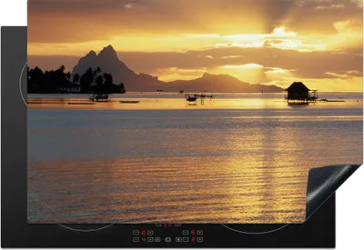Produktbild von KitchenYeah© Herdabdeckplatte Sonnenuntergang auf der Insel Bora Bora , 76x51cm, Küche Deko, Glaskeramikkochfeld Herdabdeckung, Abdeckplatte fùr Kochfeld