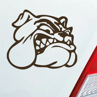 Produktbild von Auto Aufkleber Bulldogge Hund Tier Animal Dogge 12x10 cm Braun Sticker Heckscheibenaufkleber