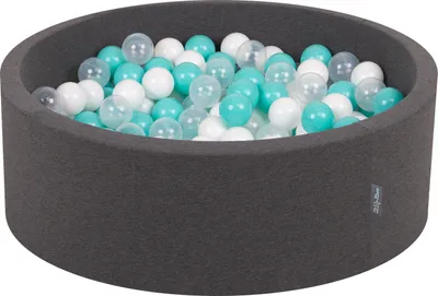 Produktbild von KiddyMoon Bällebad 90x30cm 300 Bälle ∅7cm Rund Bällepool Mit Bunten Bällen Für Babys Und Kinder