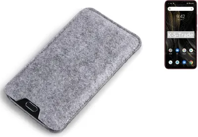 Produktbild von K-S-Trade Filz Handyhülle kompatibel mit UMIDIGI Power 3 Schutzhülle Filztasche Filz Tasche Case Sleeve Handy Hülle Filzhülle grau
