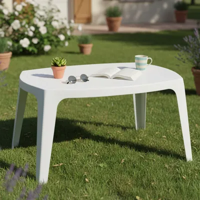 Immagine prodotto di Mclendon - Tavolino da Esterno, 76x49x43h cm Bianco, 2 Posti Italy