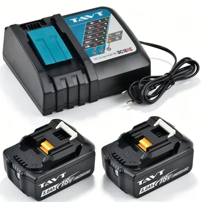 18V Akku 2er-Pack + Ladegerät für Makita BL1850 BL1860