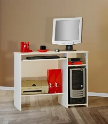 Produktbild von Schülerschreibtisch - Computertisch - PC-Tisch weiß