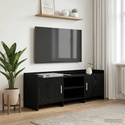 Obrázek produktu pro Maison Exclusive – Televizní skříňky, rozměry 130 x 33 x 47 cm, materiál: dřevotříska, barva: černý dub