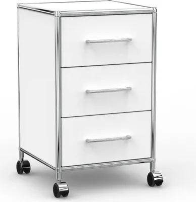 Produktbild von VERSEE Rollcontainer 40 cm mit 3 Schubladen – Holz Weiss – Bürocontainer