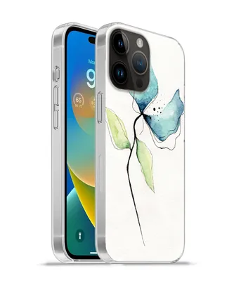 Produktbild von MuchoWow® Handyhülle Schutzhülle Hülle für Apple iPhone 14 Pro Max Blumen - Aquarell - Blau Silikon Softcase Handy Hülle - Hardcover
