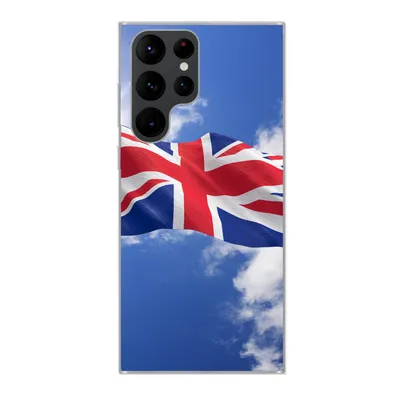 Produktbild von MuchoWow® Handyhülle Schutzhülle Hülle für Samsung Galaxy S22 Ultra Die Flagge des Vereinigten Königreichs weht am Himmel Silikon Softcase Handy Hülle - Abbildung