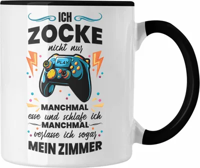 Produktbild von Trendation - Lustige Gamer Tasse Ich Zocke Nicht Nur Geschenk Zocker Lustiger Spruch Geschenkidee Jungs (Schwarz)