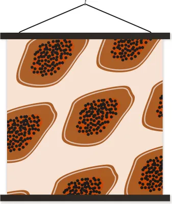 Produktbild von MuchoWow® Textilposter Sommer - Avocados - Braun 90x90 cm mit schwarzem Rahmen - Magnetisches