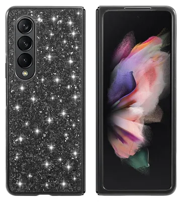 Obrázek produktu pro Pro Samsung Galaxy Z Fold4 5G Glitter Diamond Design Kryt telefonu Black