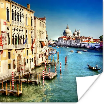 Produktbild von MuchoWow® Poster Venedig - Italien - Wasser 100x100 cm - Babyzimmer