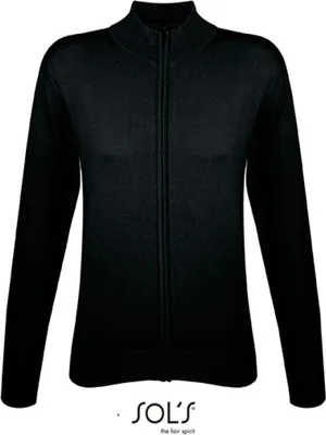 Produktbild von SOLs 00550 | Zipped Knitted Cardigan Gordon Women - Farbe: Black - Größe: XL