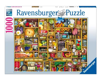 Produktbild von 1000 Teile Ravensburger Puzzle Colin Thompson Kurioses Küchenregal 19298