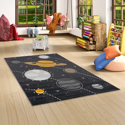 Produktbild von Kinderteppich Passion Kids Planeten Grau, Größe:200x290 cm