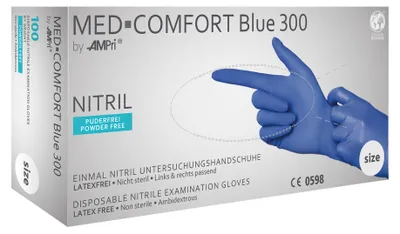 Produktbild von MED-Comfort Blue 300 - Nitril-Untersuchungshandschuh - M - 100 Stk.