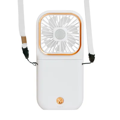 Produktbild von Halskettenventilator Tragbare Mini-Ventilatoren Faltbarer Haengeventilator Wiederaufladbarer USB-Ventilator mit 3 Geschwindigkeiten und Telefonhalter fuer Reisen im Freien
