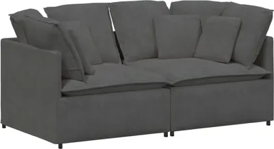 Zdjęcie produktu dla Sofa modułowa z poduszkami Tkanina sztruksowa Ciemnoszara