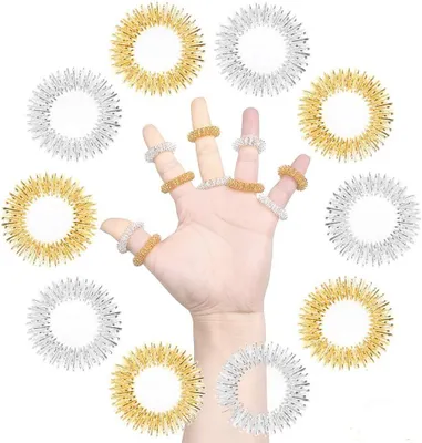 Produktbild von 40 x Akupressur Massageringe in gold und silber groß